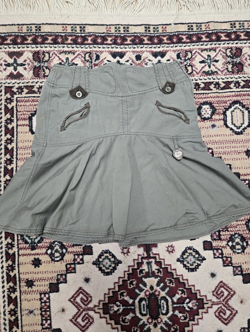 Diesel Olive Cargo Mini Skirt — size 26 (fits XS/S)